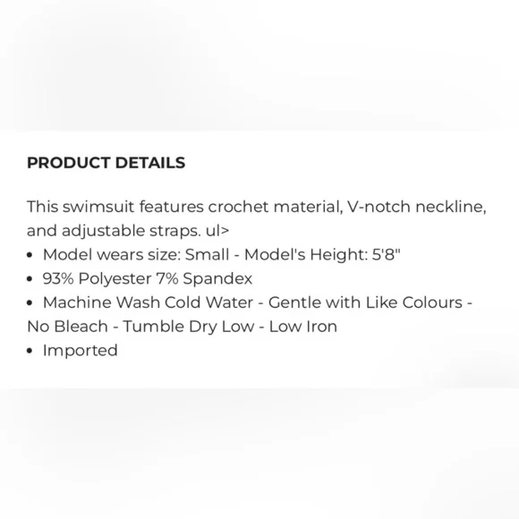 NWT Black Crochet V-Notch One Piece Swimsuit
-Sz M-Gorgeous!! Flattering ☀️🖤 - Picture 10 of 10